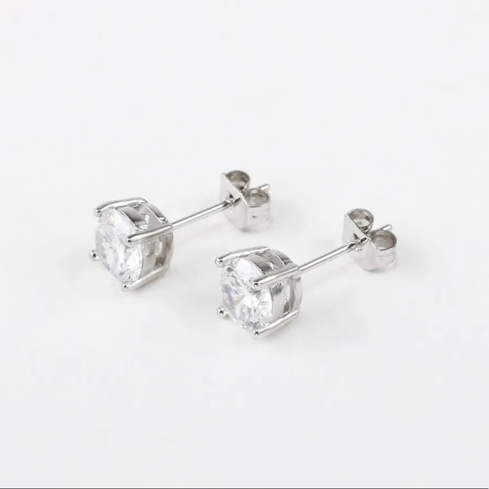 925 sterling Silver crystal stud Earrings